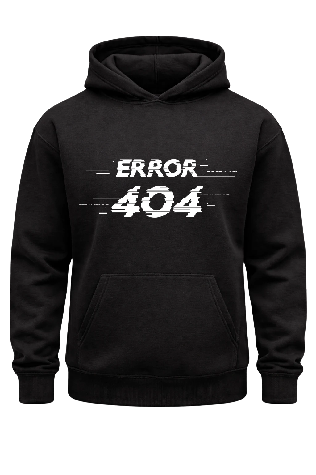 Error 404 Black Print Hoodie