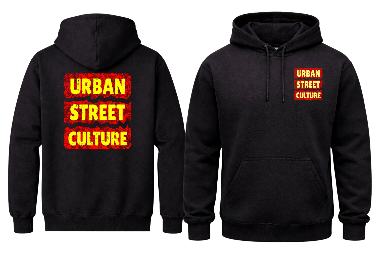 Urban Street Culture Front And Back Print Hoodie