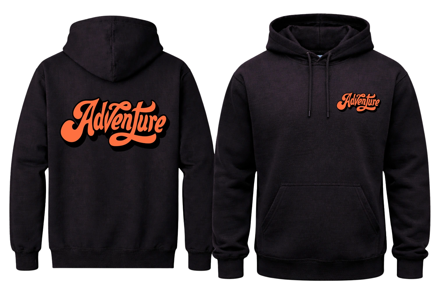 Adventure Front And Back Print Hoodie