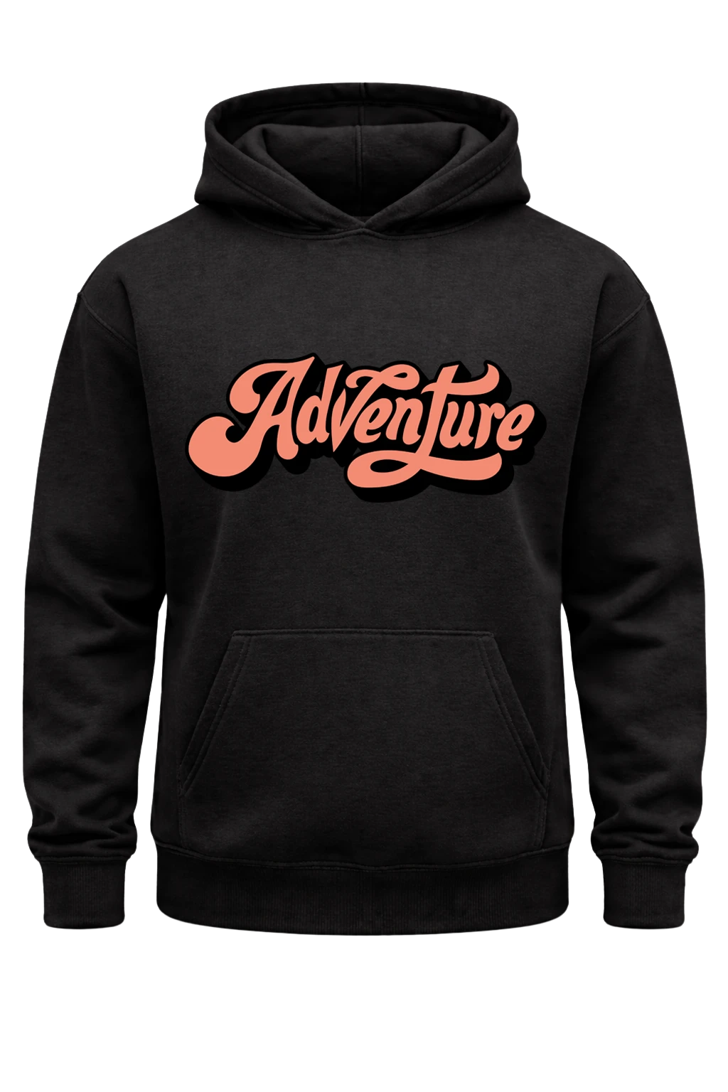 Adventure Black Print Hoodie