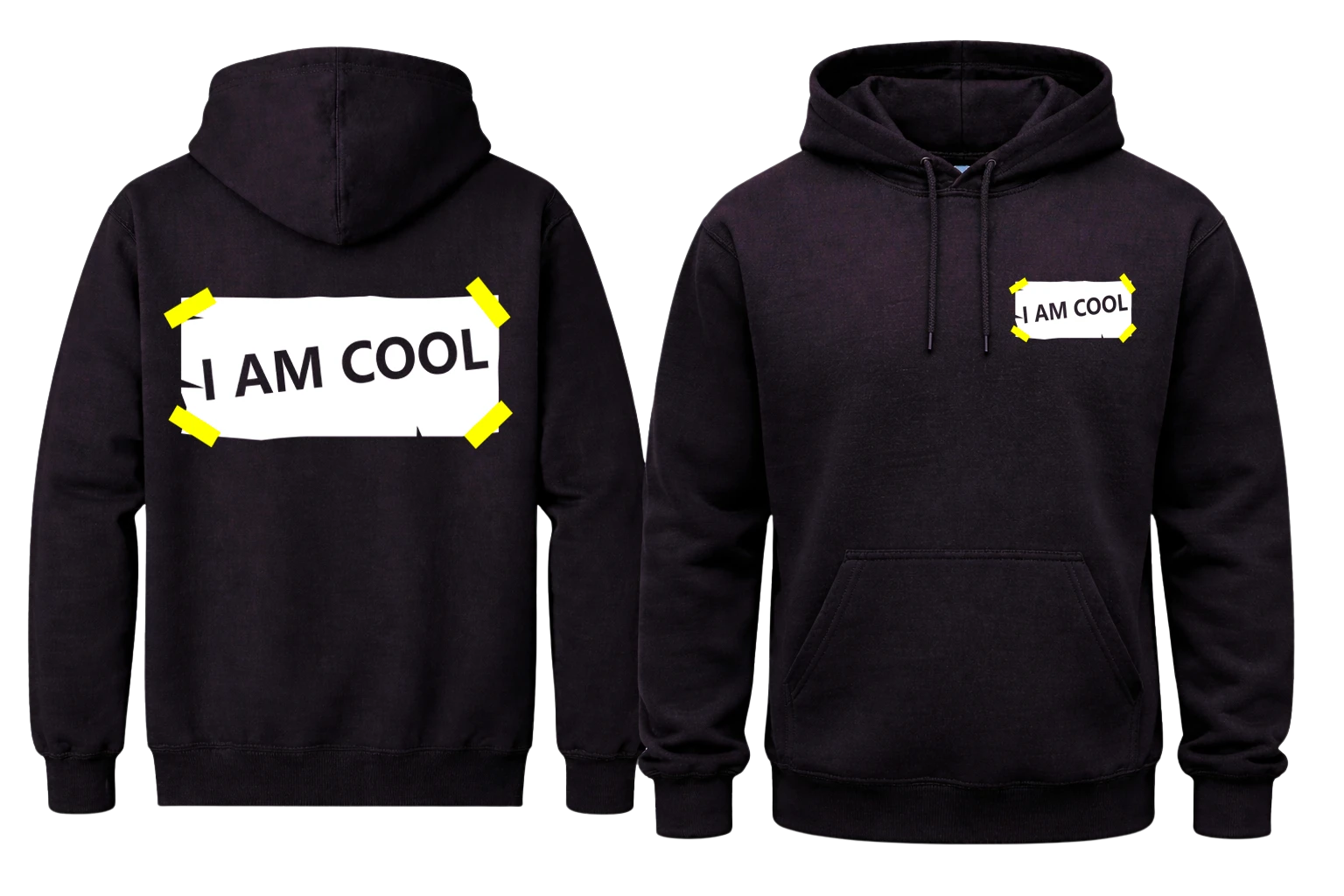 I Am Cool Front And Back Print Hoodie