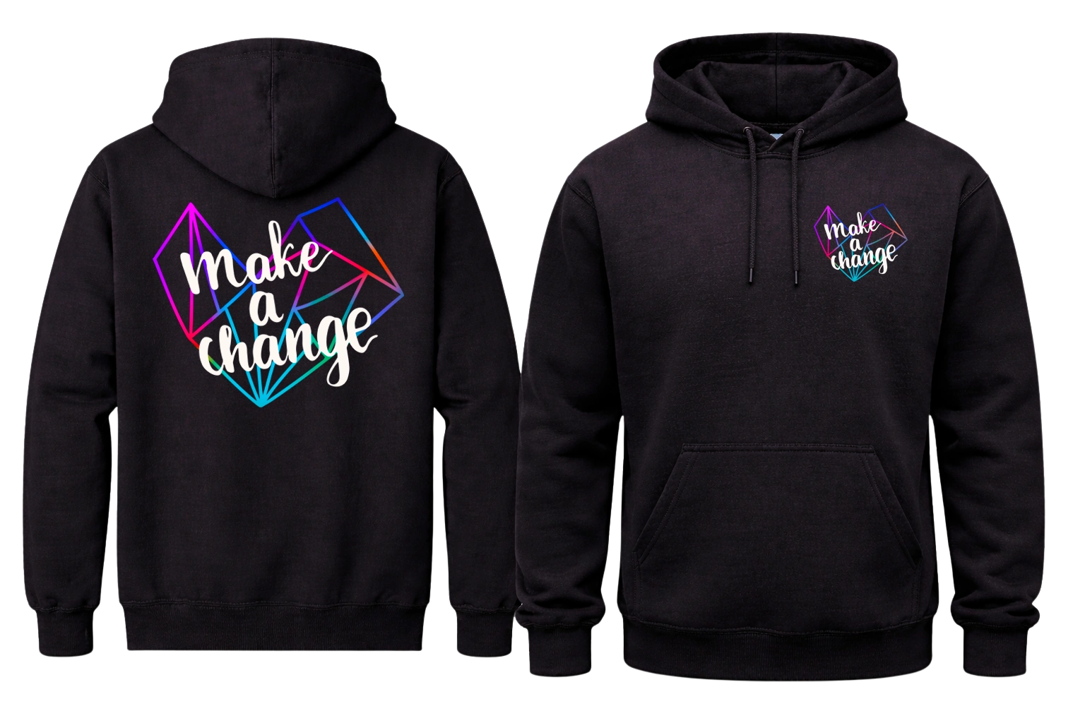 Make A Change Front And Back Print Hoodie