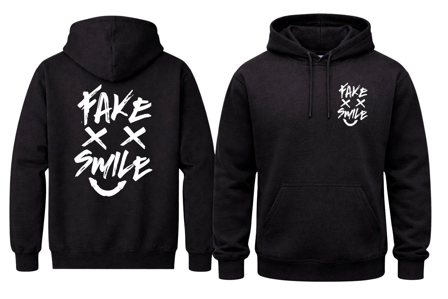 Fake Smile Front And Back Print Hoodie