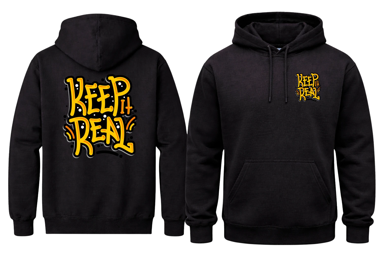 Keep Real Front And Back Print Hoodie