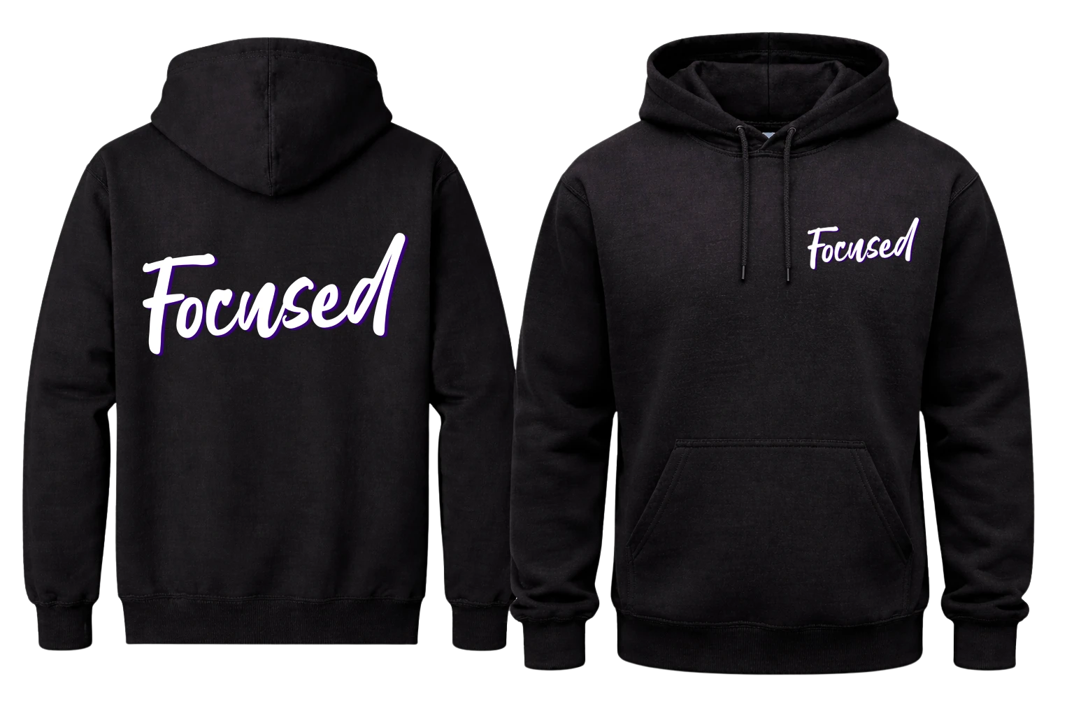 Focused Front And Back Print Hoodie