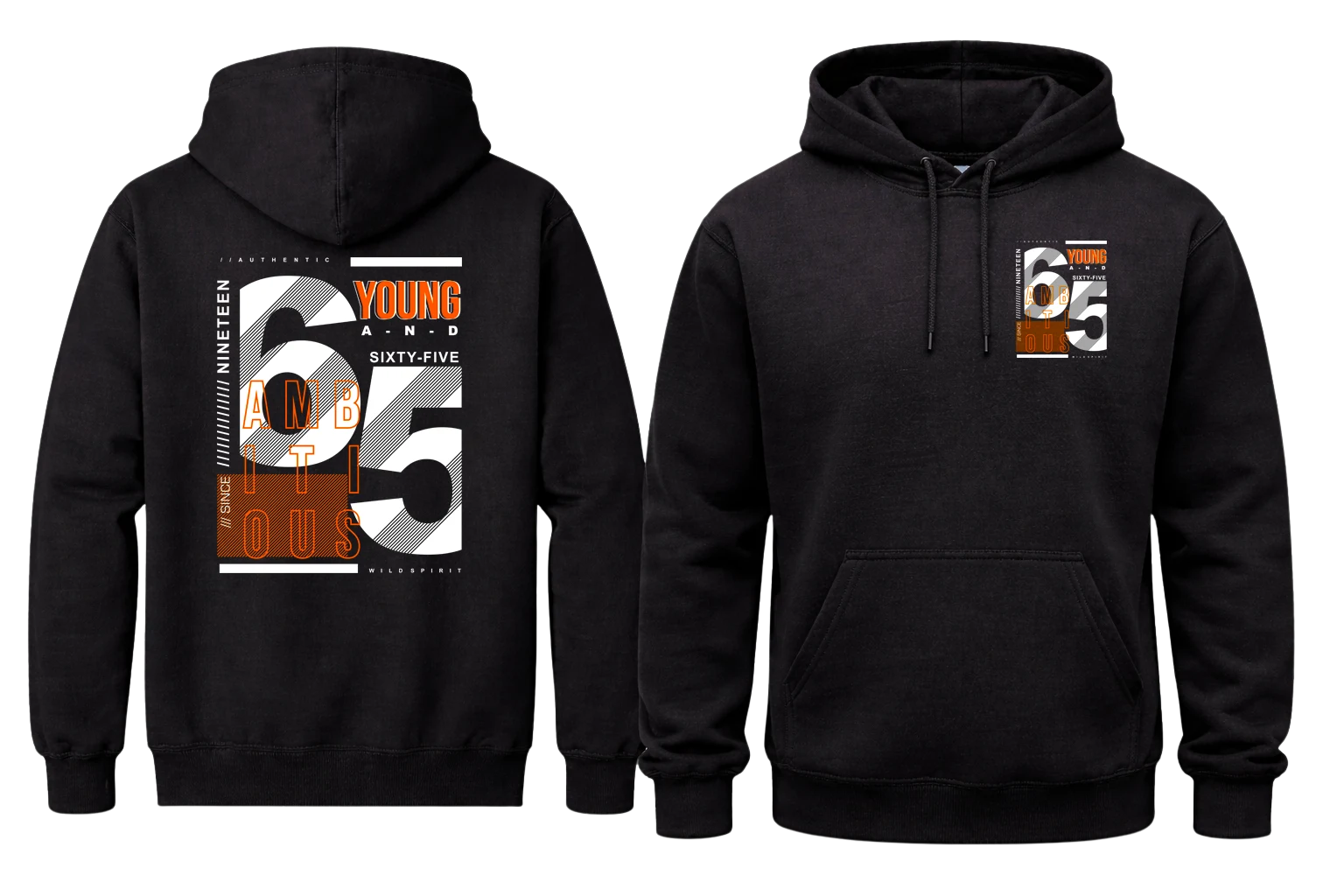 Young Since 1965 Front And Back Print Hoodie