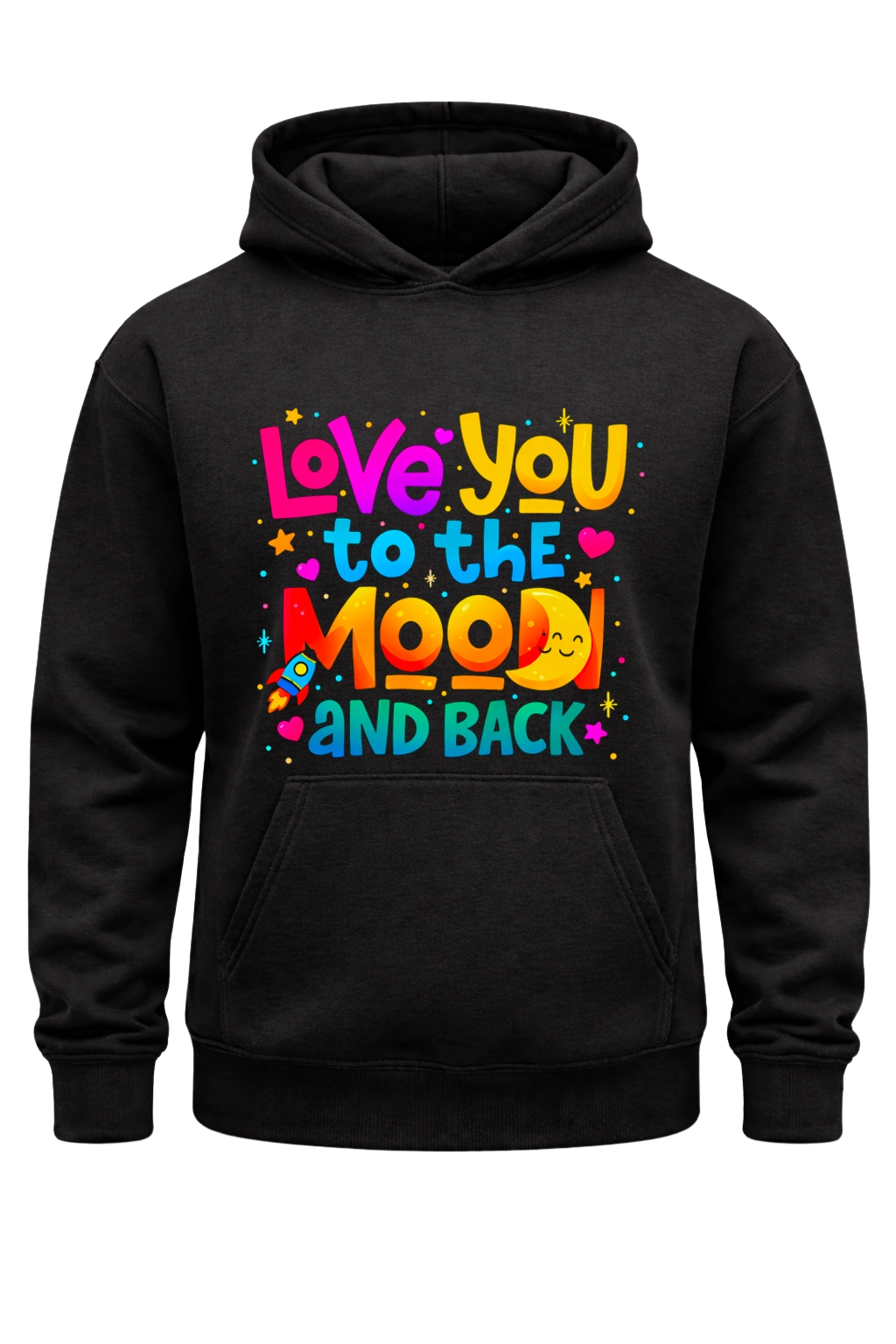 Love You To The Moon Black Hoodie