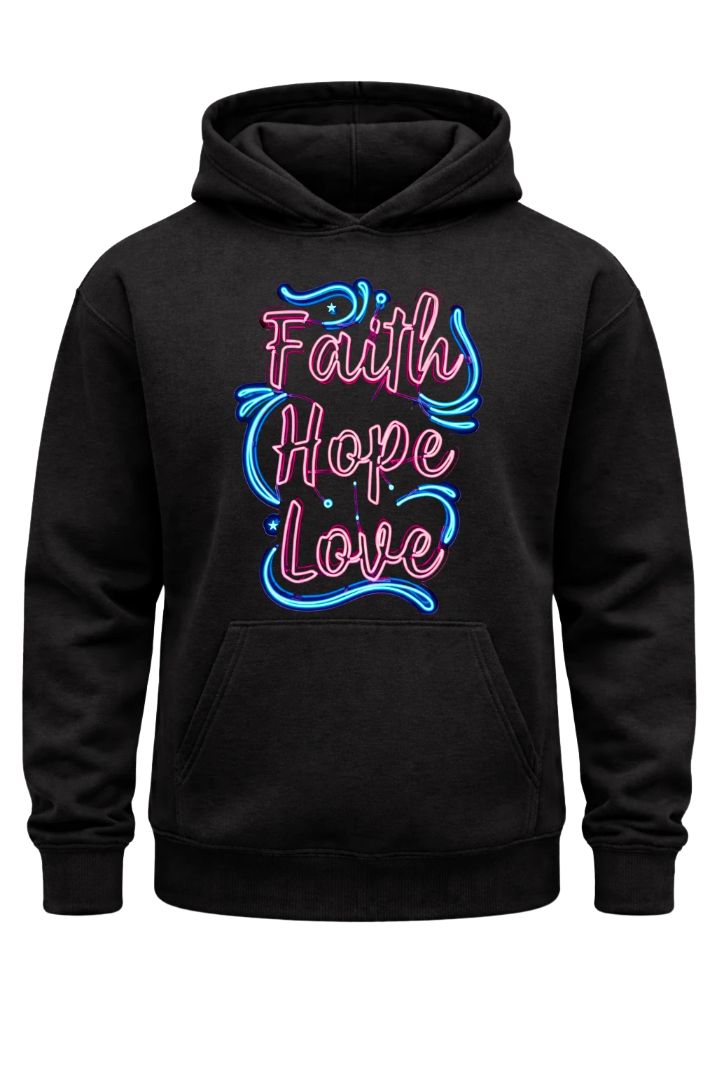 Faith Hope Love Black Hoodie