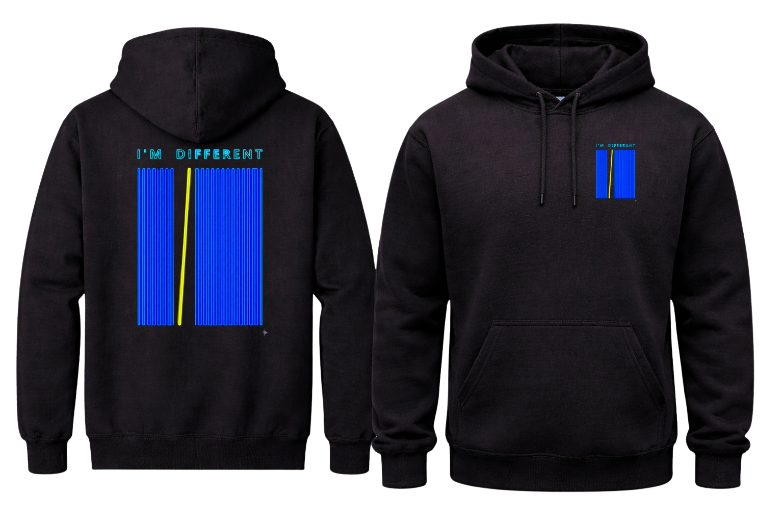 I'm Different Front And Back Print Hoodie