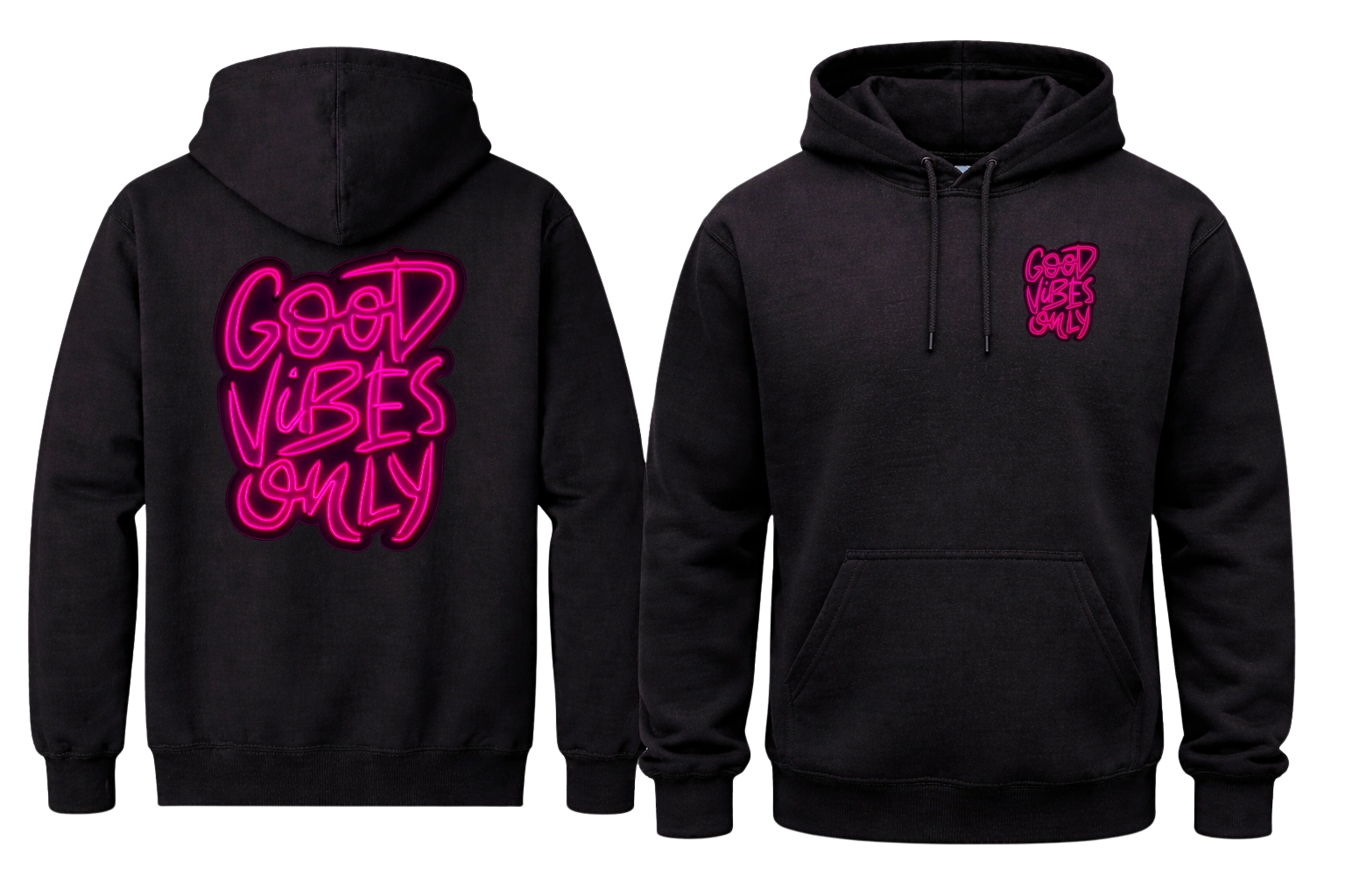 Good Vibes Only Front And Back Print Hoodie