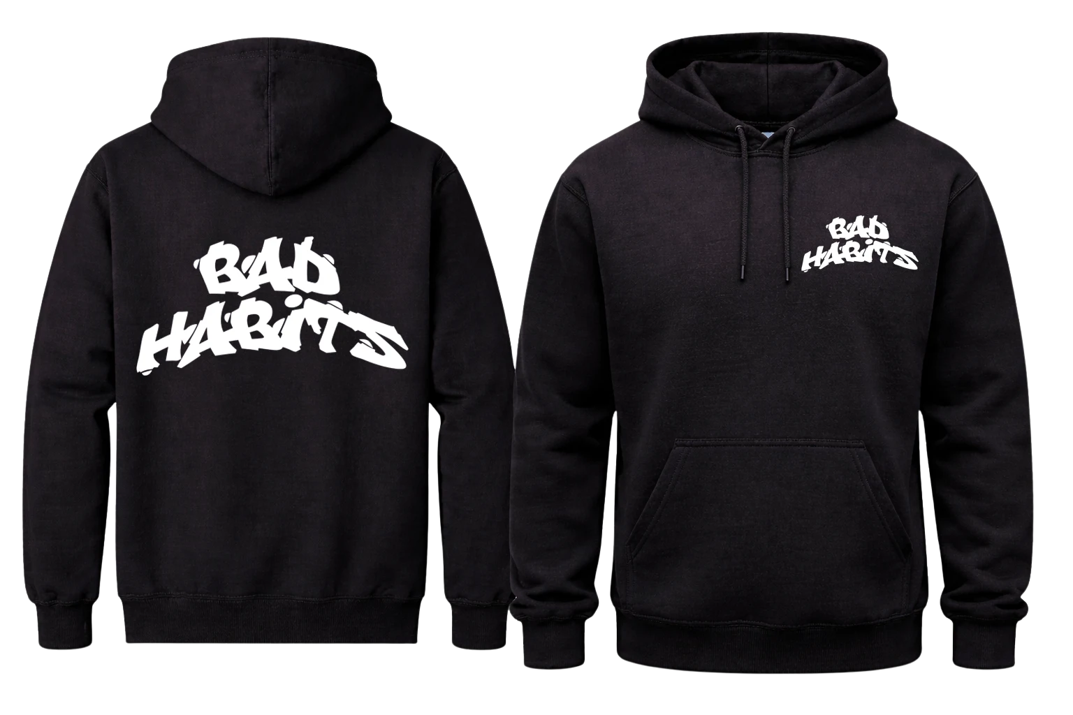 Bad Habits Front And Back Print Hoodie