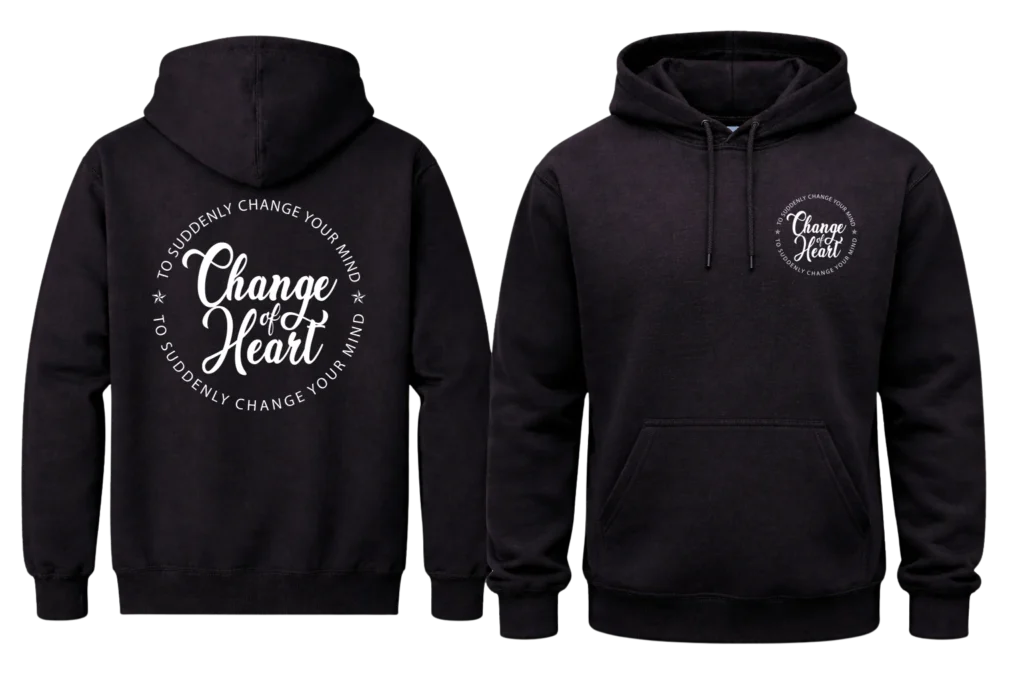 Change Of Heart Front And Back Print Hoodie
