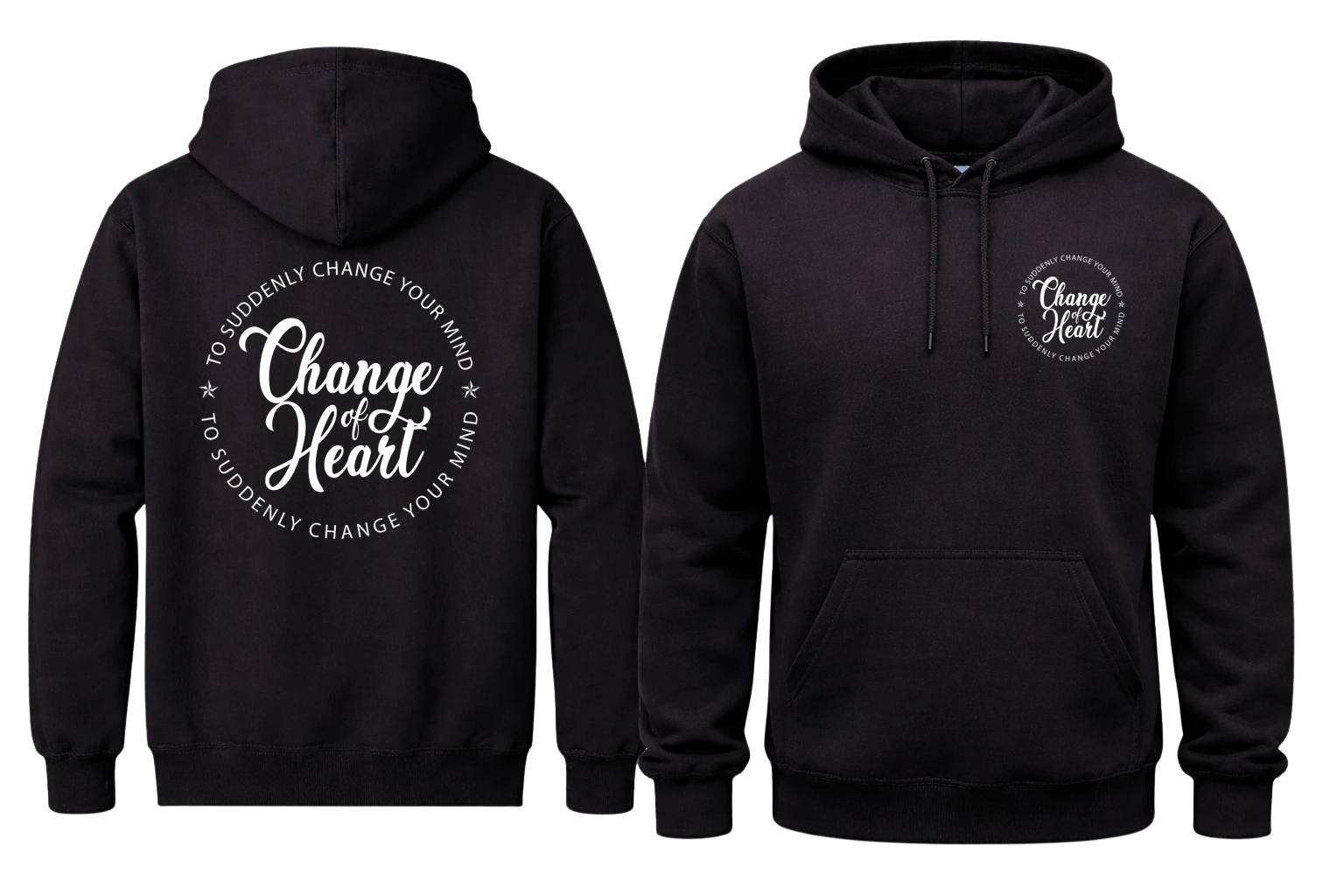 Change Of Heart Front And Back Print Hoodie
