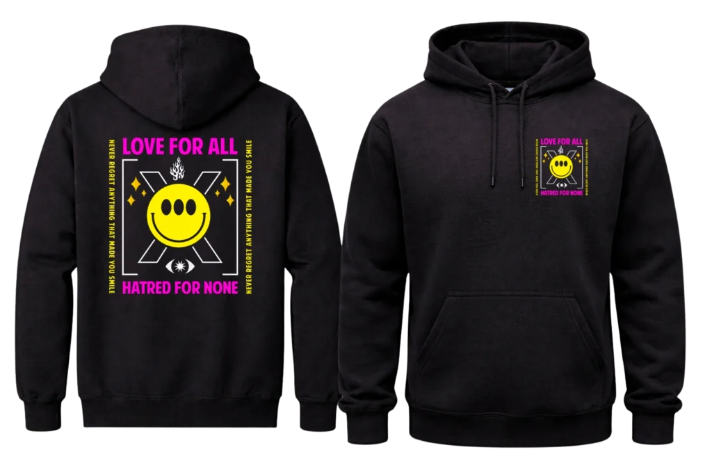 Love For All Front And Back Print Hoodie