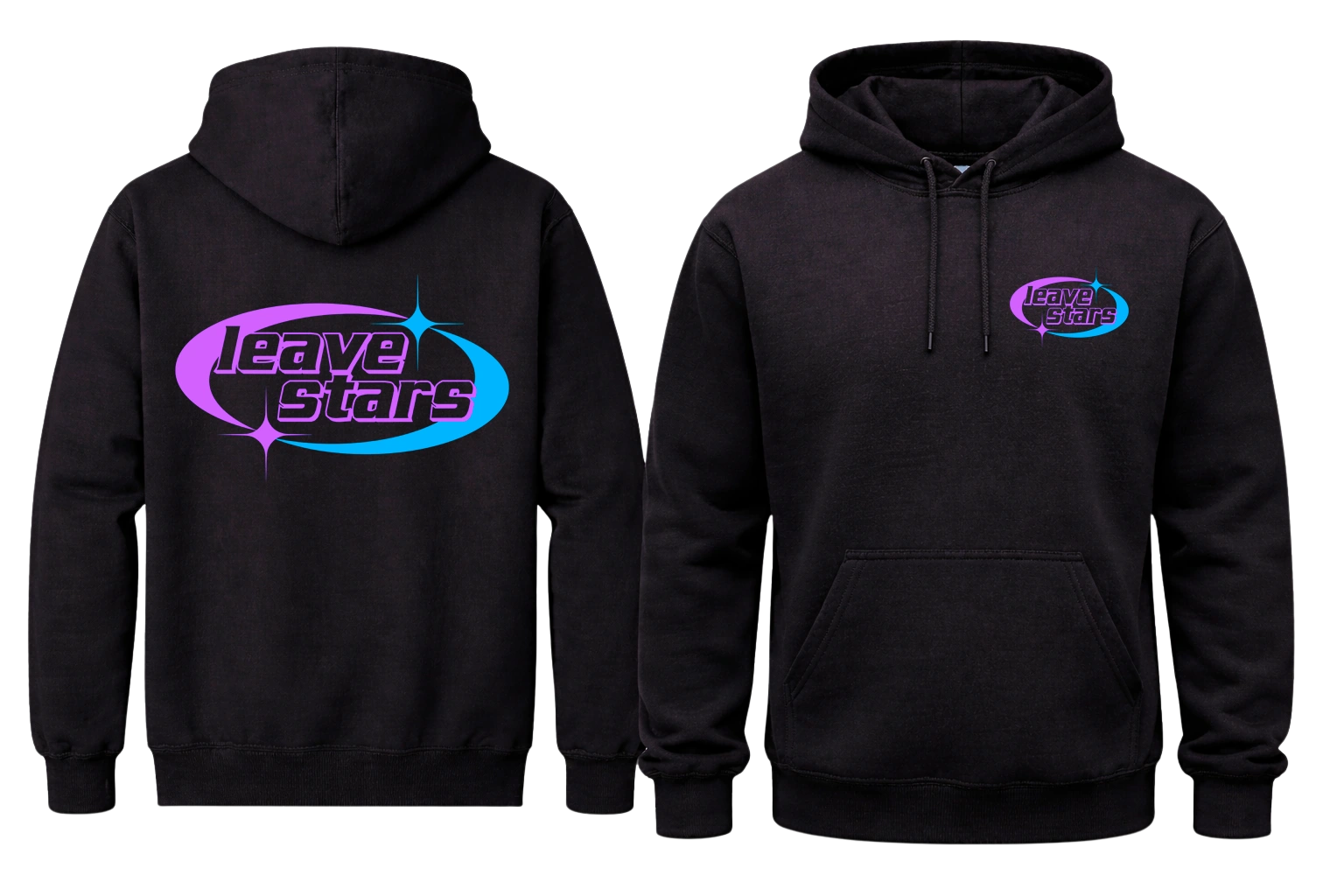 Leave Stars Front And Back Print Hoodie