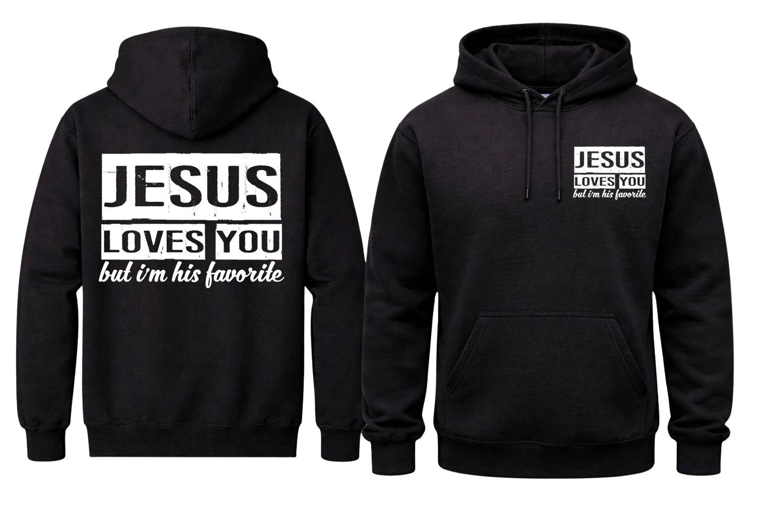 Jesus Loves You Front And Back Print Hoodie