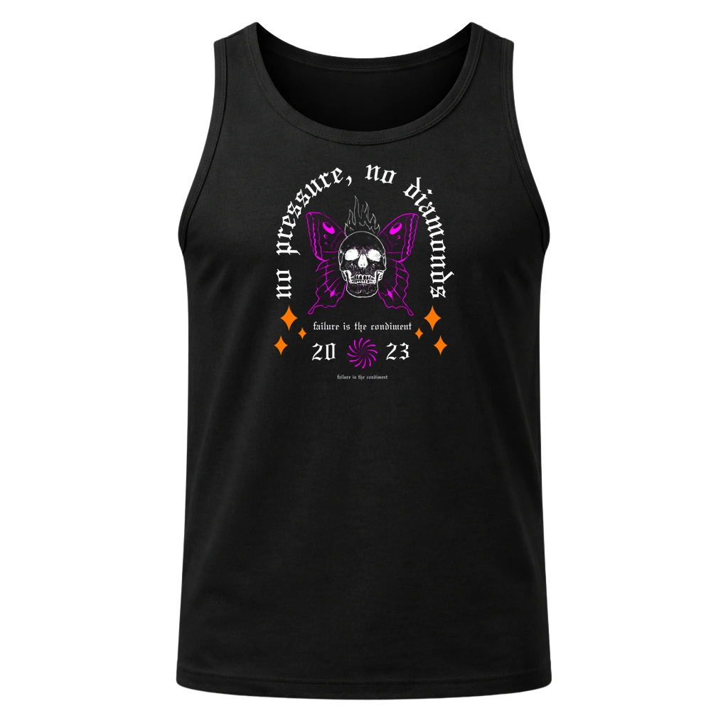 No Pressure, No Diamonds Black Tank Top