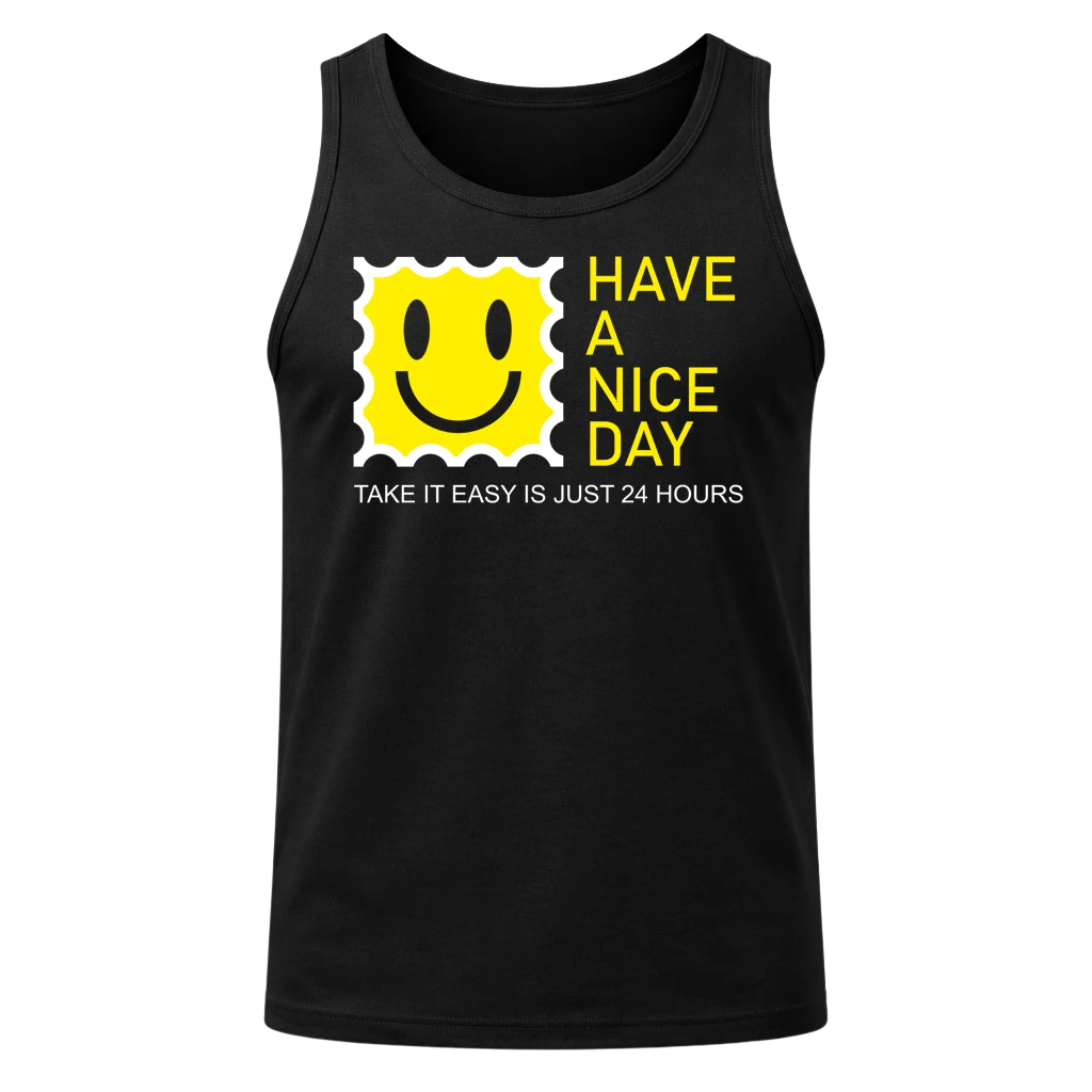 Have A Nice Day Black Tank Top