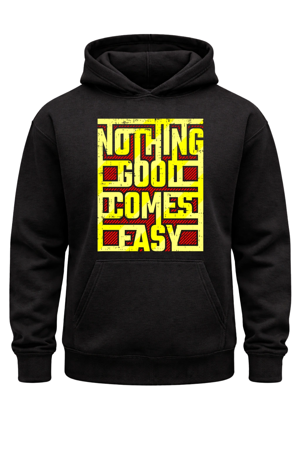 Nothing Good Comes Easy Black Print Hoodie