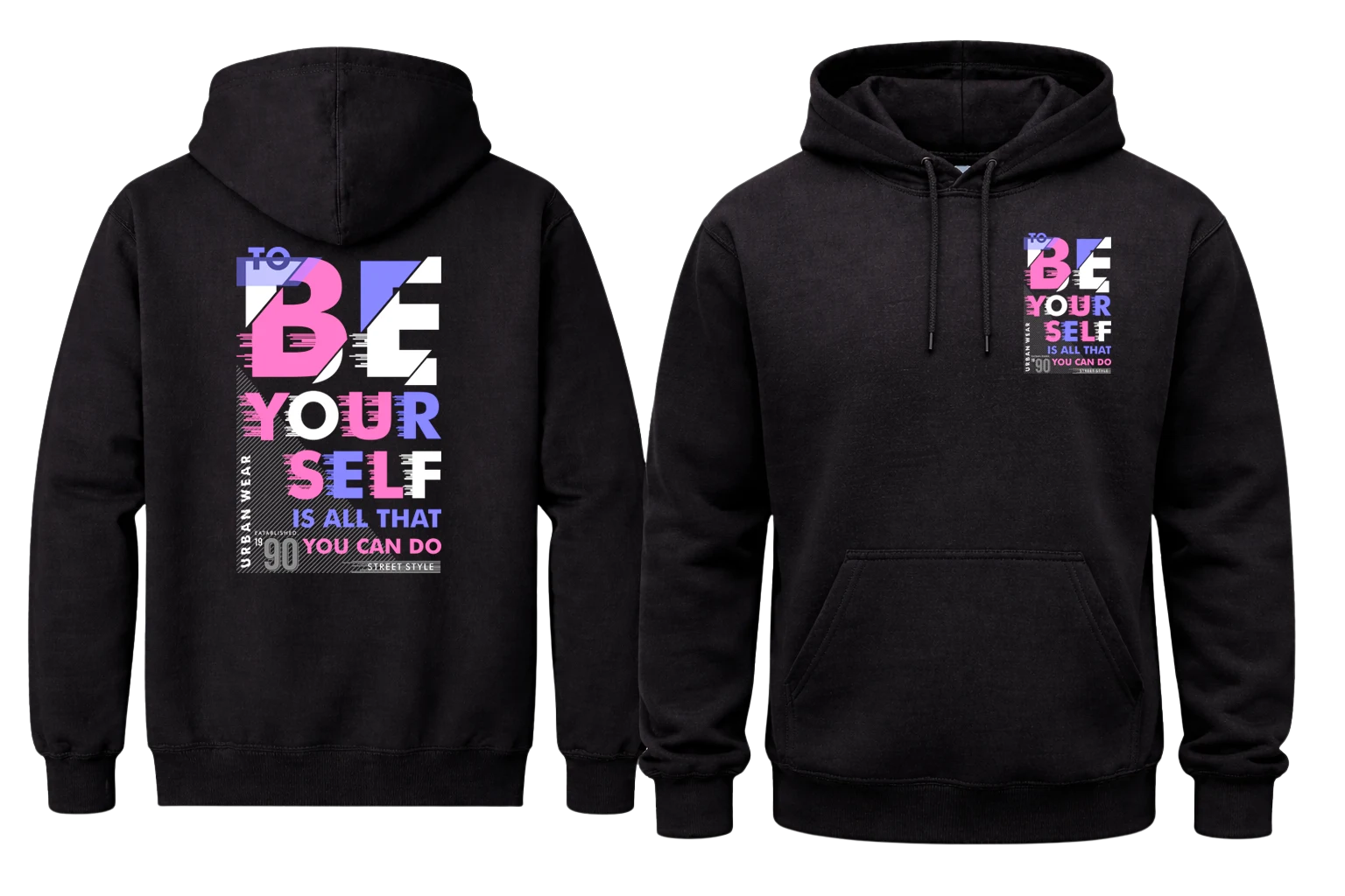 Be Yourself Front And Back Print Hoodie