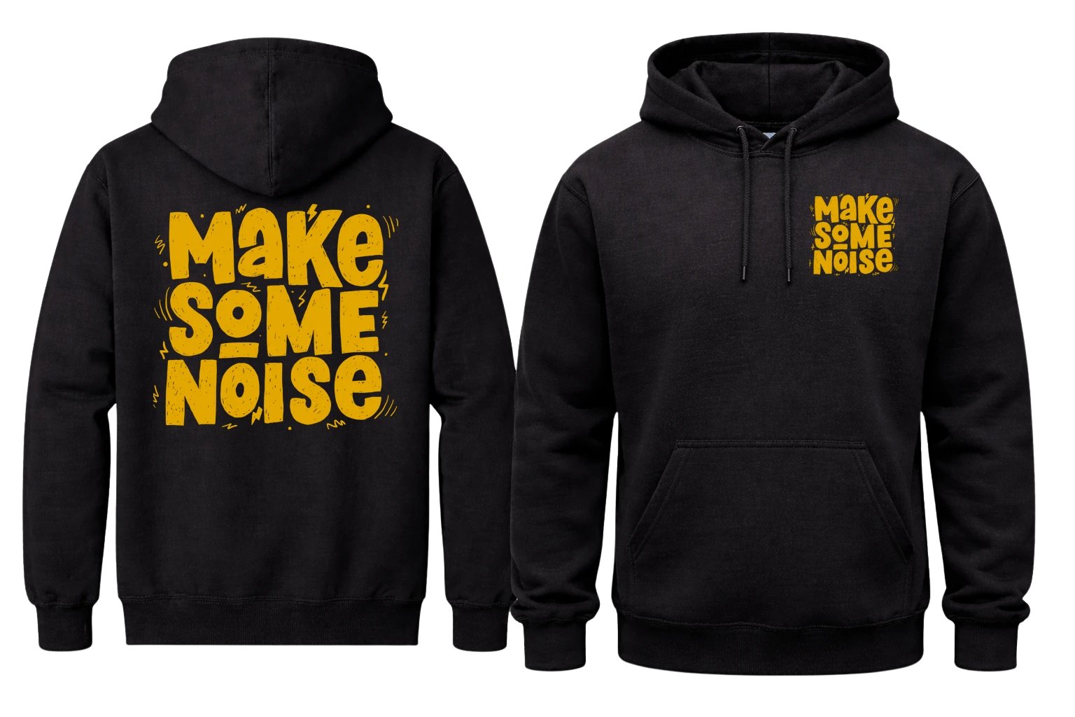 Make Some Noise Front And Back Print Hoodie