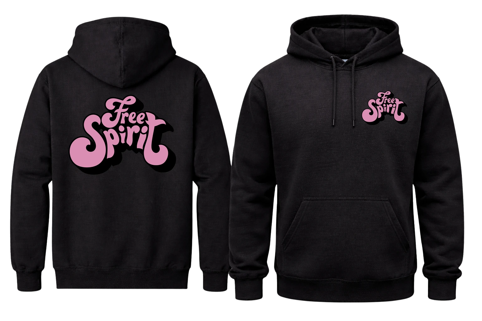 Free Spirit Front And Back Print Hoodie