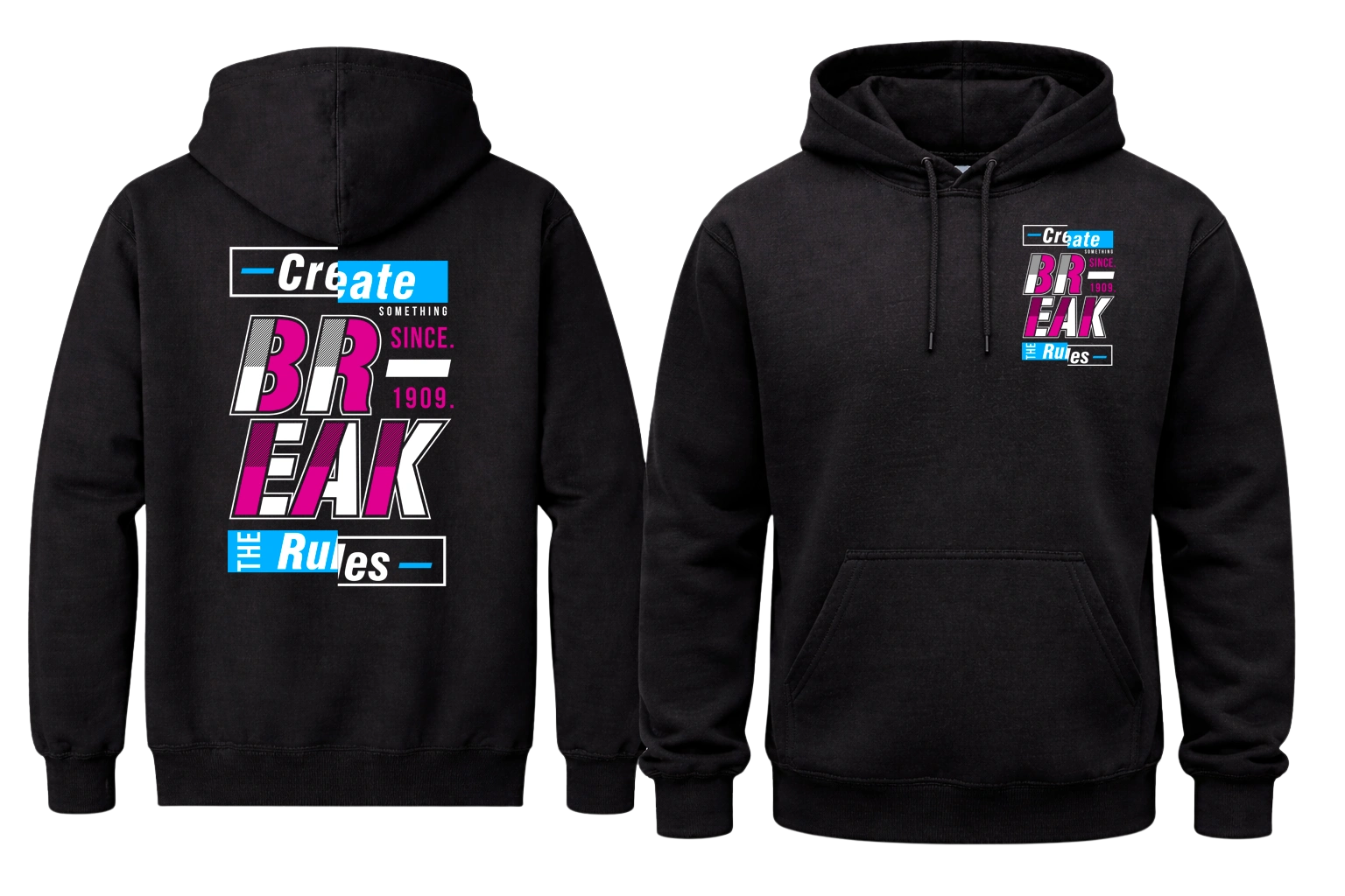 Break The Rules Front And Back Print Hoodie