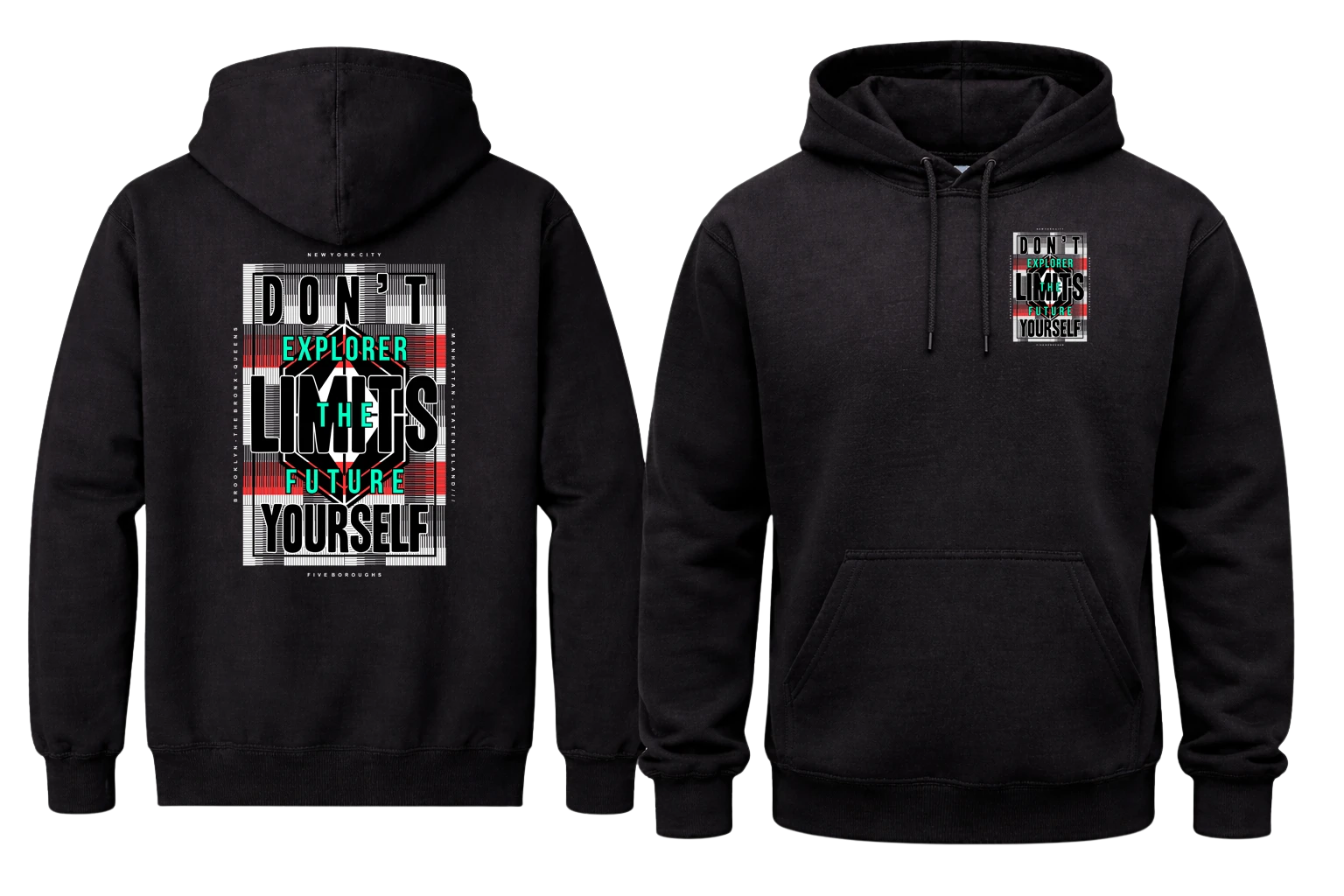 Explorer The Future Front And Back Print Hoodie