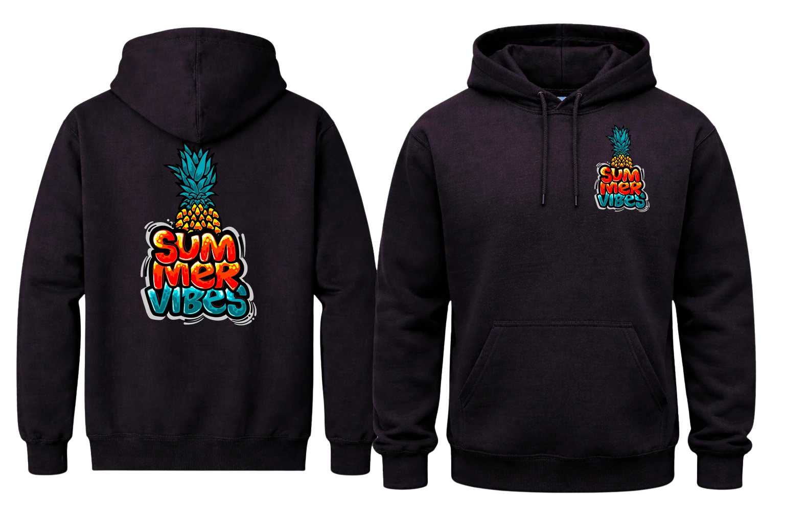Summer Vibes Front And Back Print Hoodie