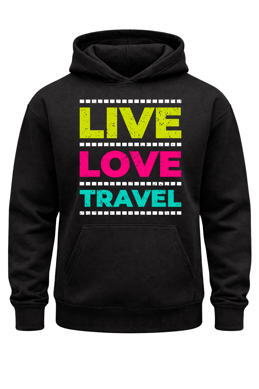 Live Love Travel Black Hoodie