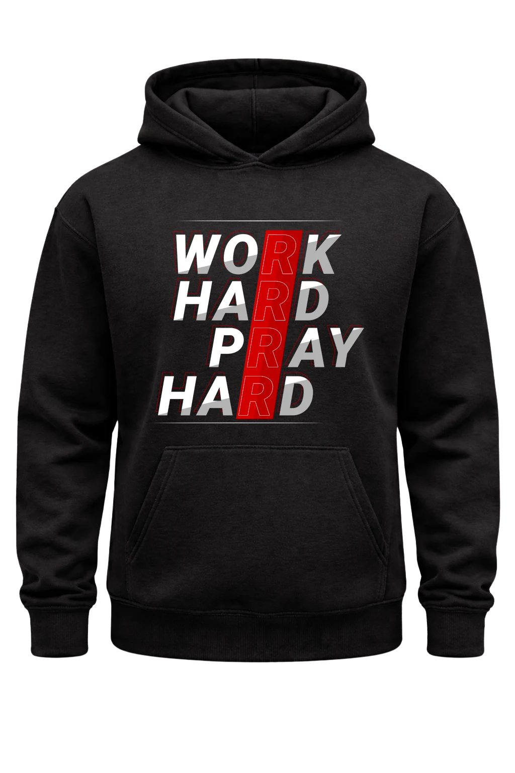 Work Hard Pray Hard Black Hoodie