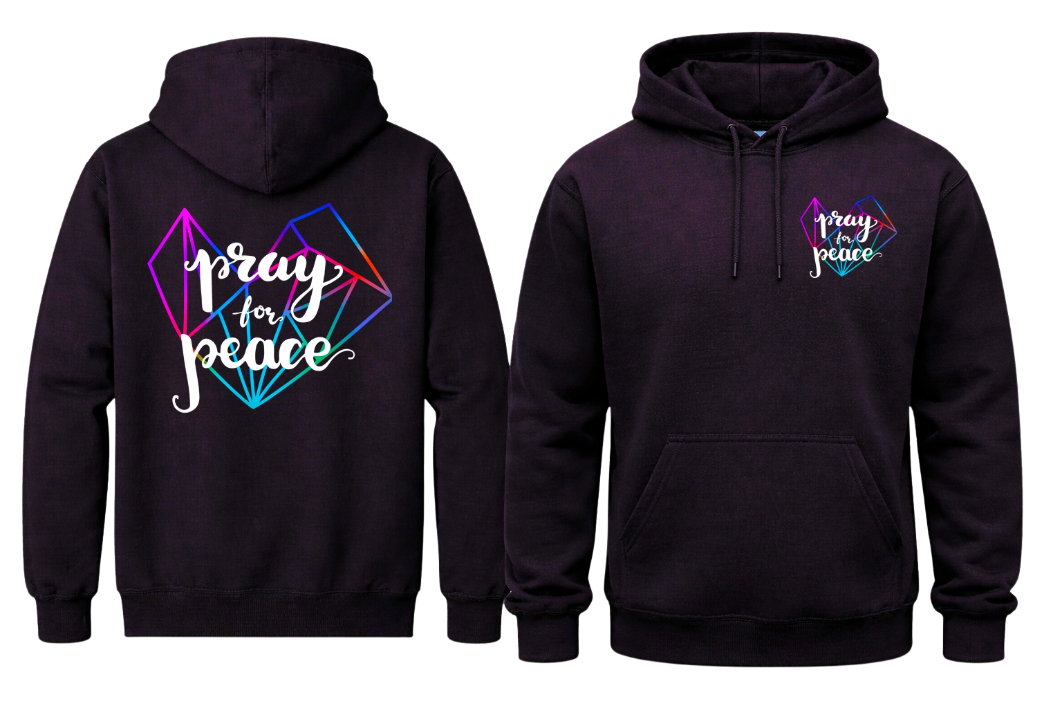 Pray For Peace Front And Back Print Hoodie