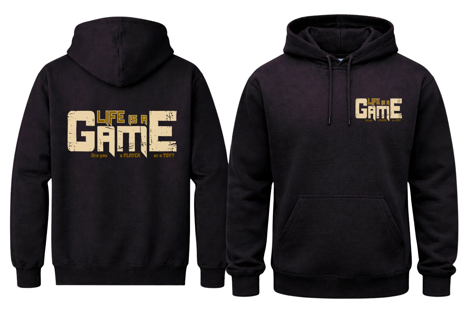 Life Is A Game Front And Back Print Hoodie