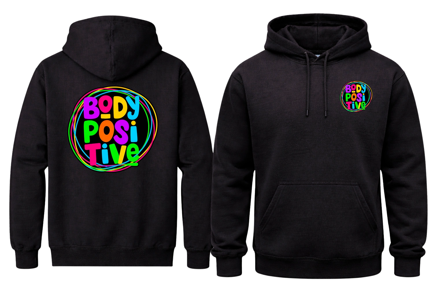 Body Positive Front And Back Print Hoodie