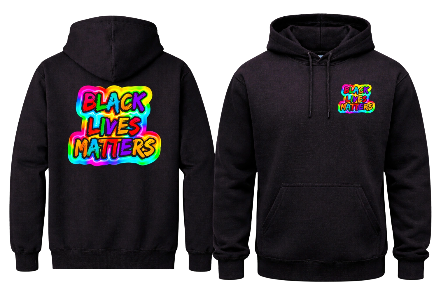 Black Lives Matters Front And Back Print Hoodie