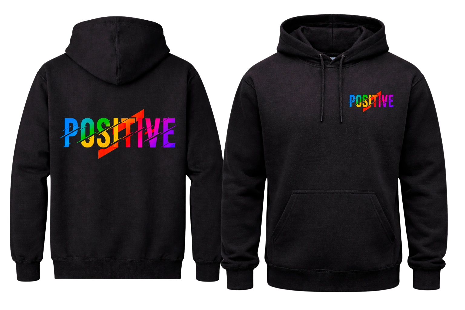 Positive Graphic Front And Back Print Hoodie