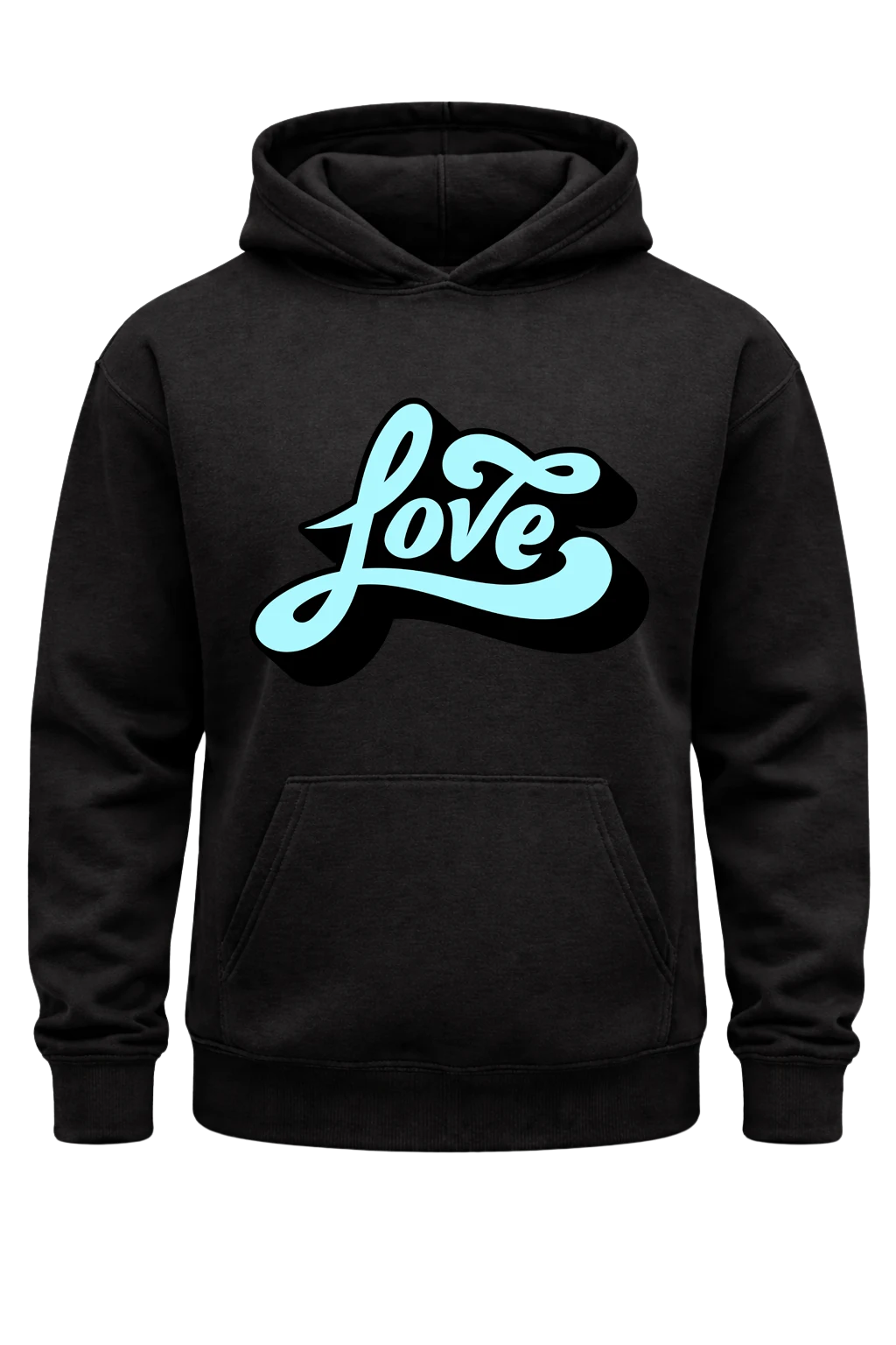 Love Black Print Hoodie