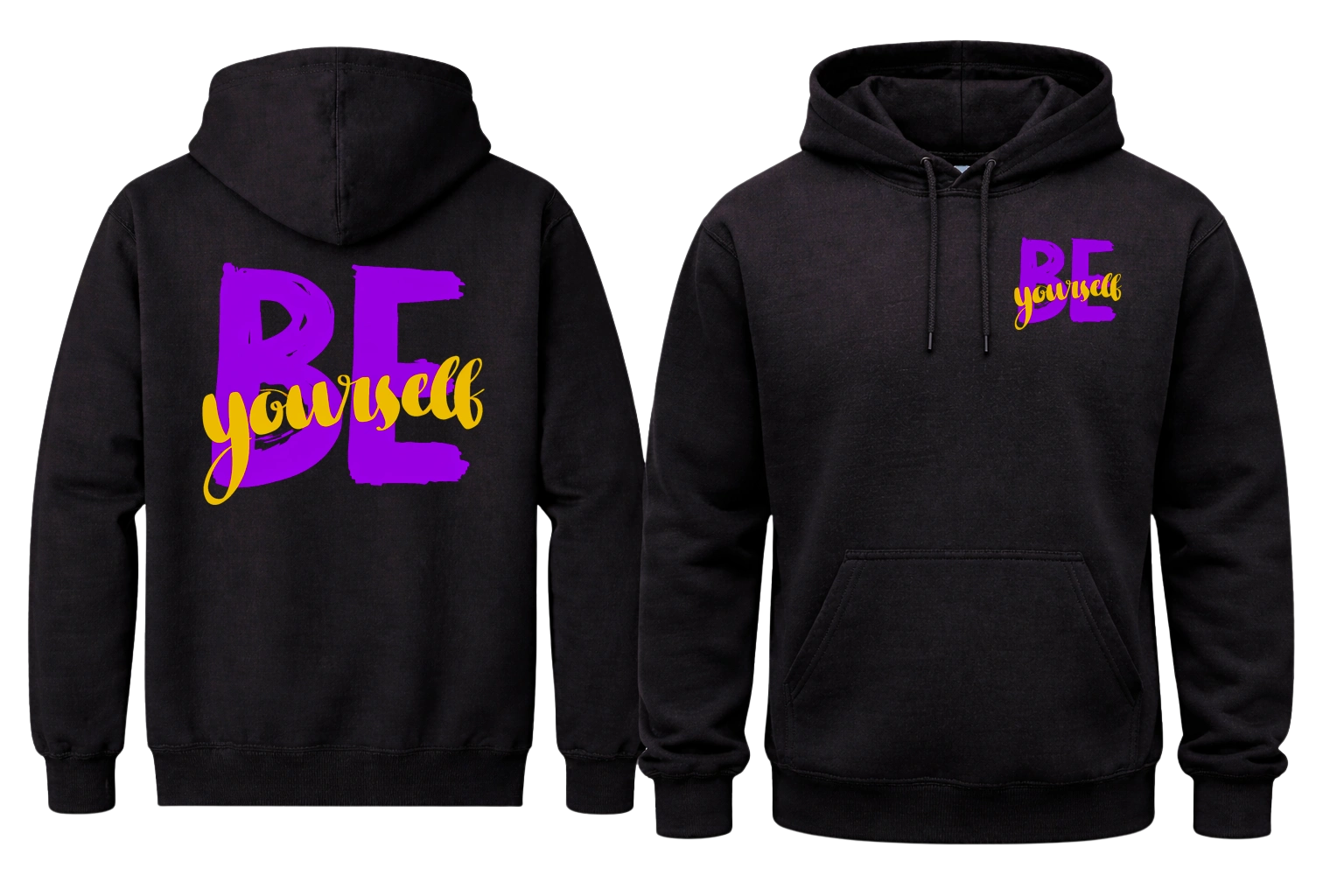 Be Yourself Front And Back Print Hoodie