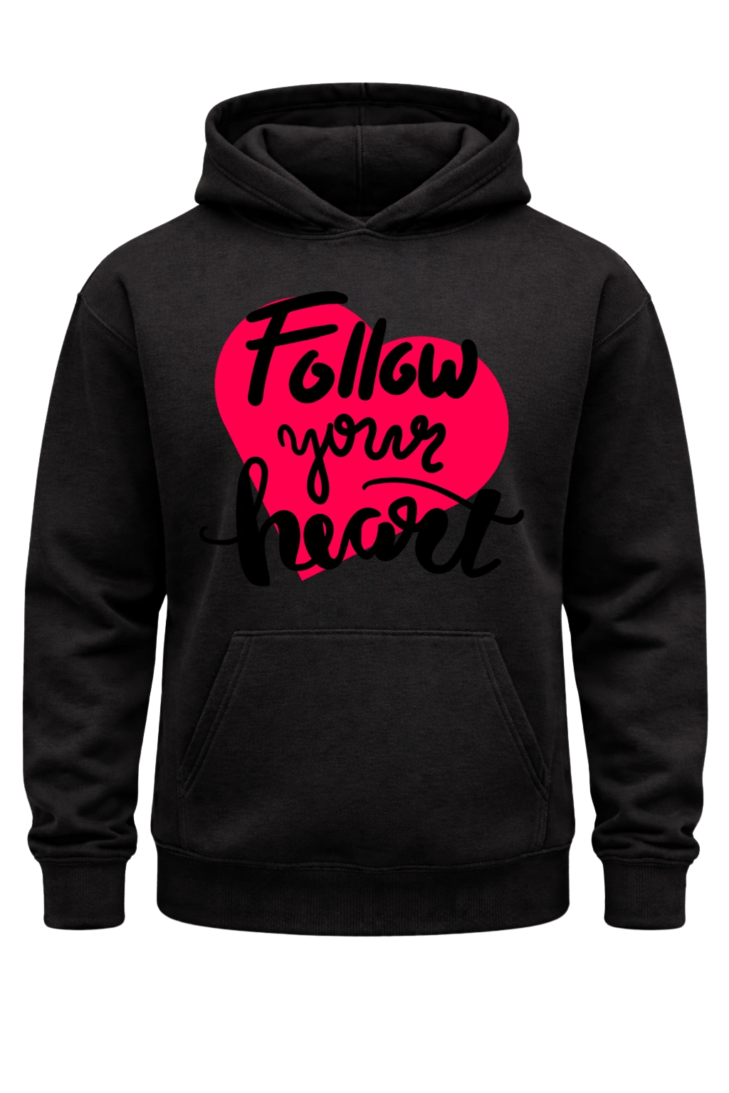 Follow Your Heart Black Hoodie