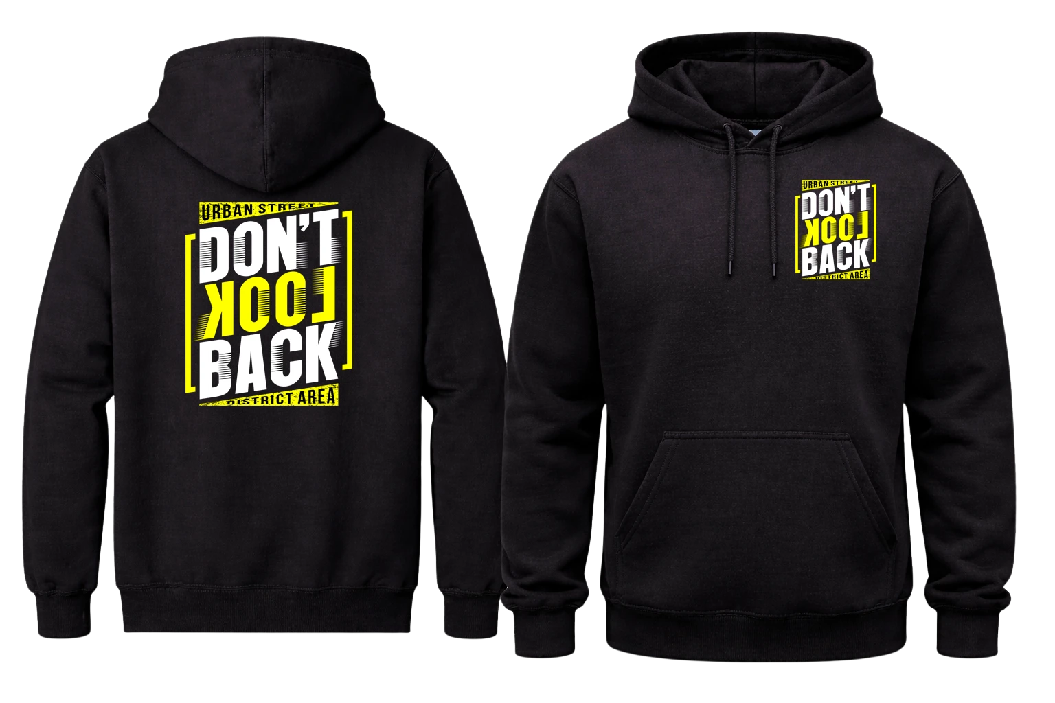 Don't Look Back Front And Back Print Hoodie