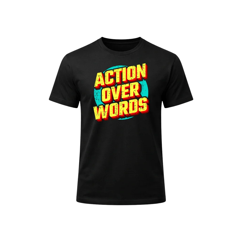 Action Over Words Graphic T-Shirt