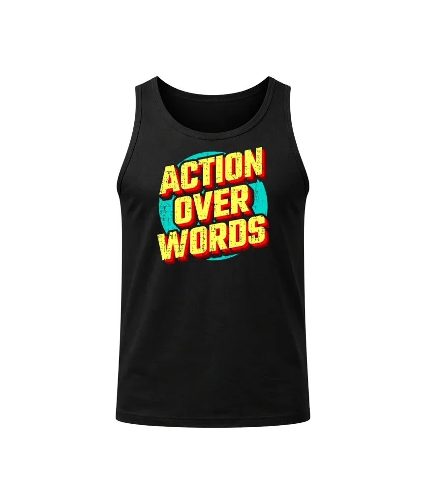 Action Over Words Tank Top