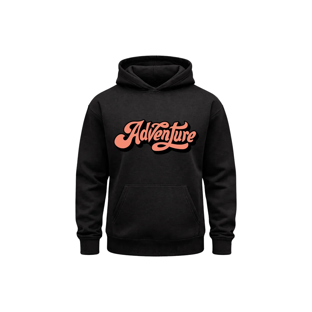 Adventure Black Print Hoodie