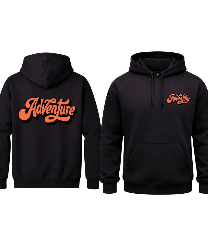 Adventure Front And Back Print Hoodie