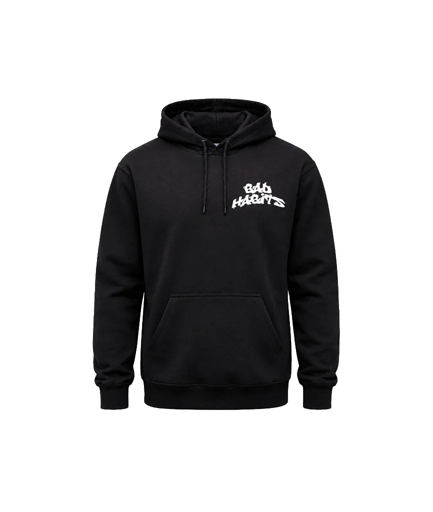 Bad Habits Front And Back Print Hoodie