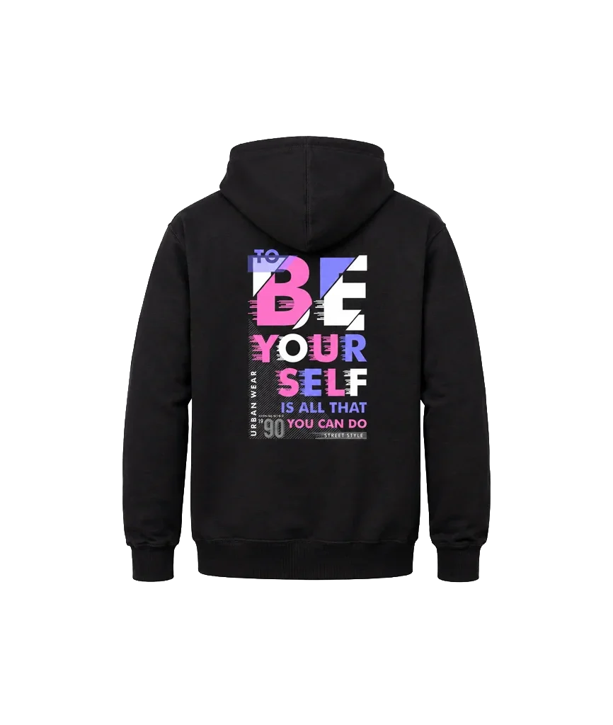 Be Yourself Front And Back Print Hoodie