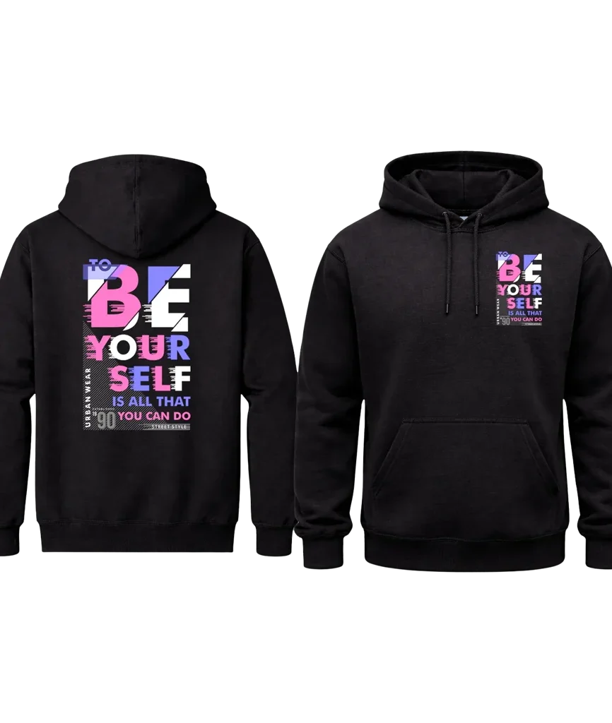 Be Yourself Front And Back Print Hoodie