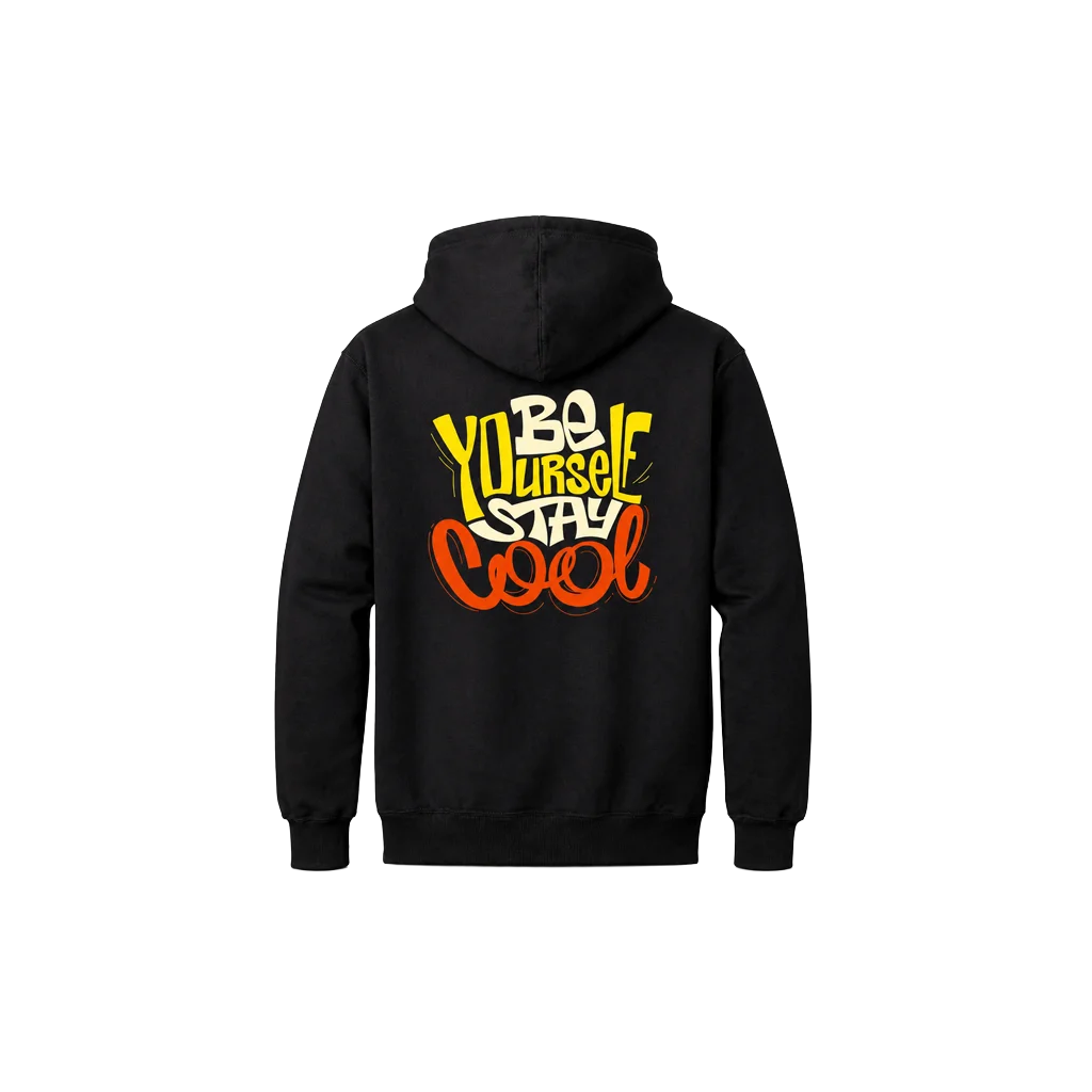 Be Yourself Stay Cool Front And Back Print Hoodie