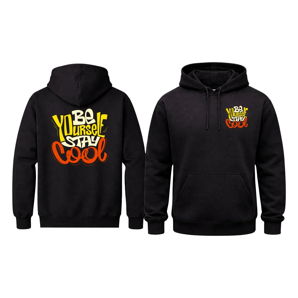 Be Yourself Stay Cool Front And Back Print Hoodie