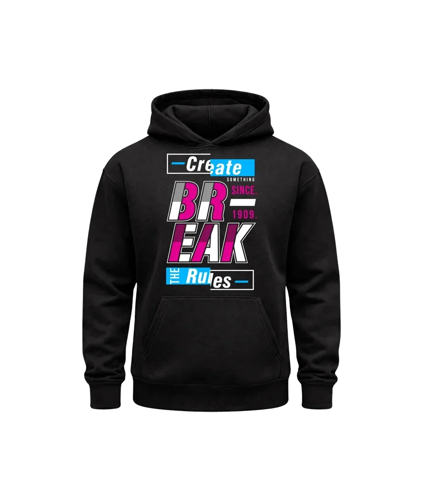 Break The Rules Urban Black Pullover Hoodie